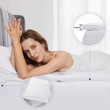 DOWNCOOL Queen Size Feather Bed Mattress Topper Pillow Top