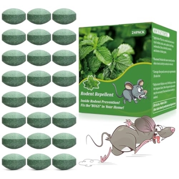 Mouse Rodent Repellent 24 Pack - Peppermint Oil Deterrent for Indoor & Outdoor Use