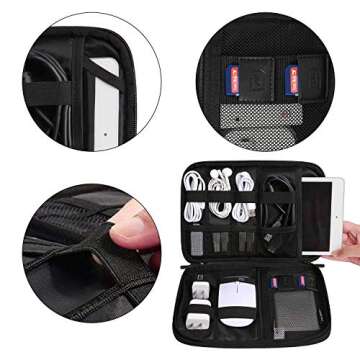 BAGSMART Electronic Organizer Travel Cable Organizer Electronics Accessories Cases for 7.9 inch iPad Mini, Cables, Chargers, USB, SD Card