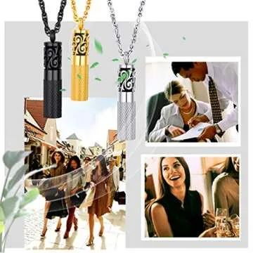 Perfume Locket Round Bottle Pendant Necklace Diffuser Essential Oil Aromatherapy Men Women Jewelry Black Necklace