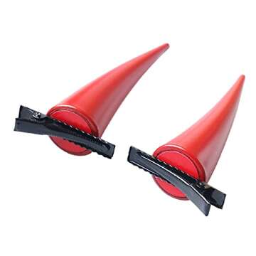 Anime Hair Clip Red Horns Unisex Cosplay Props PVC Headwear Accessory for Halloween Party