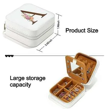 Personalized White Initial Travel Jewelry Case - Gift Idea