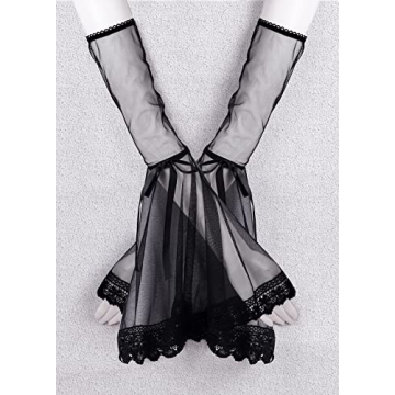 L'VOW Gothic Flared Black Lace Sleeves for Unique Style