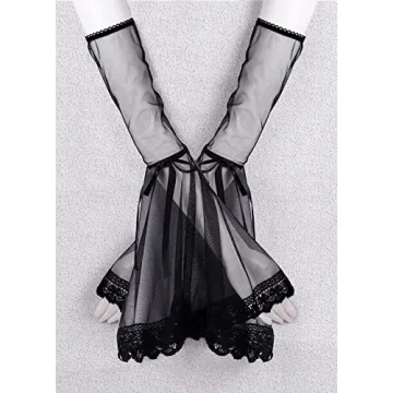 L'VOW Gothic Flared Black Lace Sleeves for Unique Style