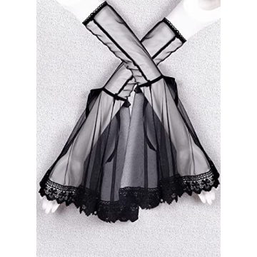 L'VOW Gothic Flared Black Lace Sleeves for Unique Style