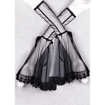 L'VOW Gothic Flared Black Lace Sleeves for Unique Style