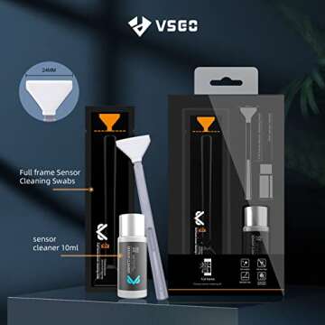 VSGO VS-S03E New Full Frame Camera Cleaning Kit 12pcs Sensor Cleaning Swab and 10ml Cleaner Compatib...