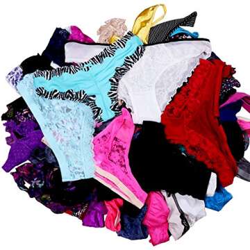 UWOCEKA Sexy Underwear, Kinds of Women T-Back Thong G-String Underpants Sexy Lacy Panties, 20 Pcs, Large