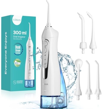 COSLUS Water Dental Flosser: Portable, Rechargeable Teeth Cleaner
