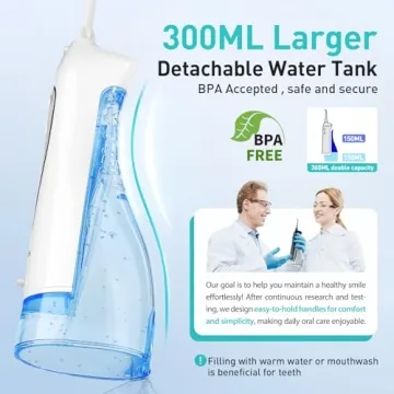 Portable Rechargeable Water Dental Flosser for Deep Cleaning