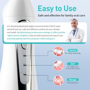 Portable Rechargeable Water Dental Flosser for Deep Cleaning
