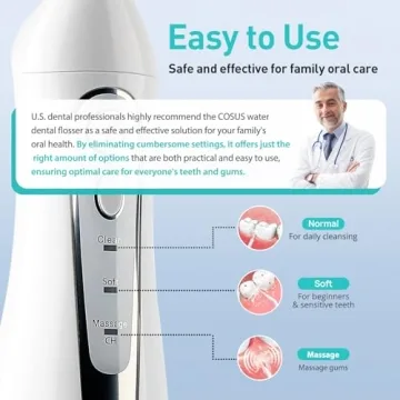 Portable Rechargeable Water Dental Flosser for Deep Cleaning