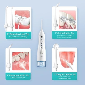 Portable Rechargeable Water Dental Flosser for Deep Cleaning