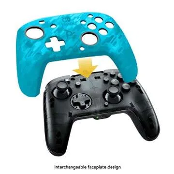 PDP REMATCH Enhanced Wireless Licensed Nintendo Switch Pro Controller, Switch Lite/OLED Compatible, Customizable Buttons/Joysticks, Motion Sensing (Blue Camo)