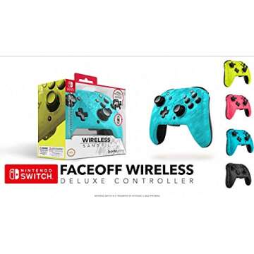 PDP REMATCH Enhanced Wireless Licensed Nintendo Switch Pro Controller, Switch Lite/OLED Compatible, Customizable Buttons/Joysticks, Motion Sensing (Blue Camo)