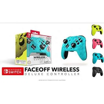 PDP REMATCH Enhanced Wireless Licensed Nintendo Switch Pro Controller, Switch Lite/OLED Compatible, Customizable Buttons/Joysticks, Motion Sensing (Blue Camo)