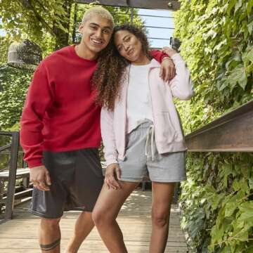 Hanes Women's Pocket Drawstring Cotton 7in Inseam Shorts Coat, Navy, Large