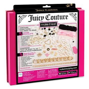 Make it Real: Juicy Coture Chains & Charms, DIY Bracelet Kit, Includes 12 Juicy Coture Charms, Makes...
