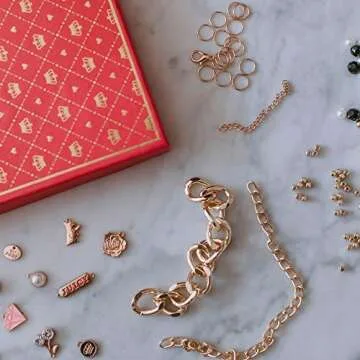 Make it Real: Juicy Coture Chains & Charms, DIY Bracelet Kit, Includes 12 Juicy Coture Charms, Makes Up to 5 Bracelets, Helps Young Girls Develop Fine Motor & Visual Skills, For Ages 8 and up