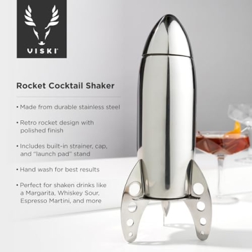Viski Rocket Cocktail Shaker - Unique Space Bar Set