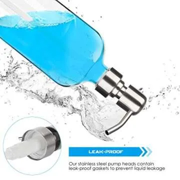 ARKTEK Glass Soap Dispenser - Clear Dish for Kitchen, Refillable Liquid Hand with Rust Proof Stainless Steel Pump Bathroom, Countertop (17 Ounce/ 500 ML)