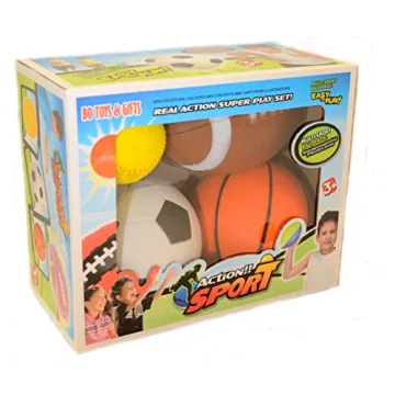 4 Foam Sports Balls Set for Kids by Bo Toys