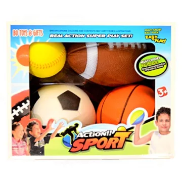 4 Foam Sports Balls Set for Kids by Bo Toys