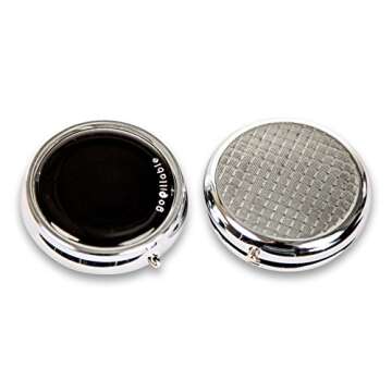 GOPILLABLE Black Purse Pill Box or Small Pill Box for Pocket. Convenient and Discreet, Great for Daily use or for Travel.