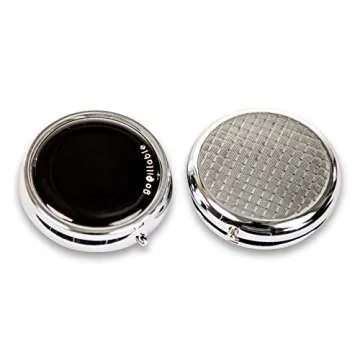 GOPILLABLE Black Purse Pill Box or Small Pill Box for Pocket. Convenient and Discreet, Great for Daily use or for Travel.