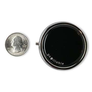 GOPILLABLE Black Purse Pill Box or Small Pill Box for Pocket. Convenient and Discreet, Great for Daily use or for Travel.