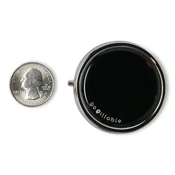 GOPILLABLE Black Purse Pill Box or Small Pill Box for Pocket. Convenient and Discreet, Great for Daily use or for Travel.