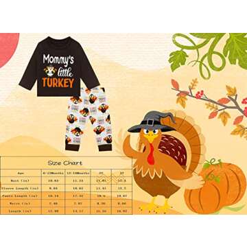 LENSOUS Newborn Baby Boys Girls Thanksgiving Outfits Mommy Little Turkey Outfit Pants Set Long Sleeve Romper Clothes (Turkey, 2T)