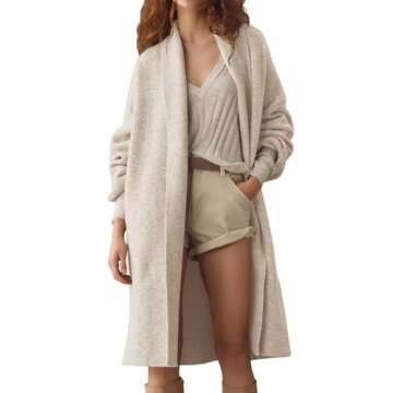 Saodimallsu Womens Long Cardigan Sweaters Chunky Open Front Oversized Slouchy Knit Fall Trendy Coati...