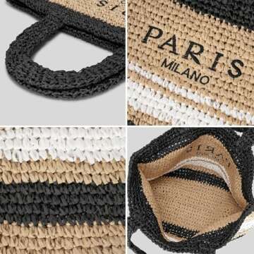 OWGSEE Large Straw Beach Bag for Women Summer Woven Shoulder Tote Bag Straw Purses and Handbags for ...