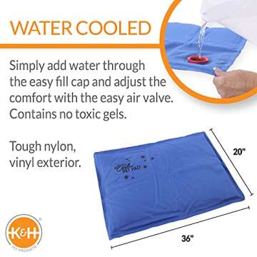 K&H Pet Products Coolin' Pet Pad Dog Mat, Portable Dog Cooling Mat for Travel or in Home, Perfect fo...