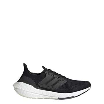 adidas Women's Ultraboost 21 Running Shoe, Black/Black/Grey, Size 9