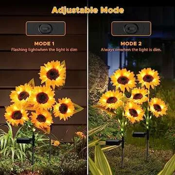 KNHUOS Solar Outdoor Lights Garden Decor, Upgraded-3 Pack Solar Garden Lights Waterproof with 9 Realistic Sunflower Lights, Solar Pathway Lights for Outside Landscape Patio Yard Decorations