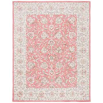 SAFAVIEH Glamour Collection Area Rug - 8' x 10', Pink & Beige, Handmade Wool, Ideal for High Traffic Areas in Living Room, Bedroom (GLM628U)