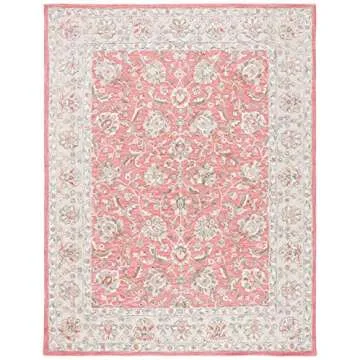 SAFAVIEH Glamour Collection Area Rug - 8' x 10', Pink & Beige, Handmade Wool, Ideal for High Traffic Areas in Living Room, Bedroom (GLM628U)