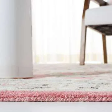 SAFAVIEH Glamour Collection Area Rug - 8' x 10', Pink & Beige, Handmade Wool, Ideal for High Traffic Areas in Living Room, Bedroom (GLM628U)