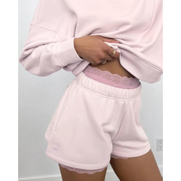 Florence by Mills Cozy Crush Sweat Shorts in Lavender Fog