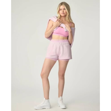 Florence by Mills Cozy Crush Sweat Shorts in Lavender Fog