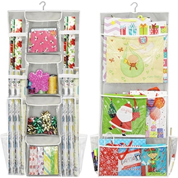 Double-Sided Gift Wrap Organizer for Efficient Storage
