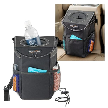 High Road Leakproof Waterproof Car Trash Can with Storage Pockets - Keep Your Car Clean