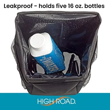 High Road Leakproof Waterproof Car Trash Can with Storage Pockets