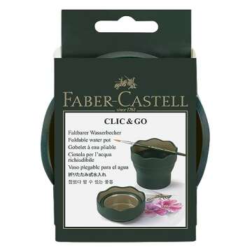 Faber-Castell Clic & Go Artist Water Cup - Dark Green, 1 Count (Pack of 1)