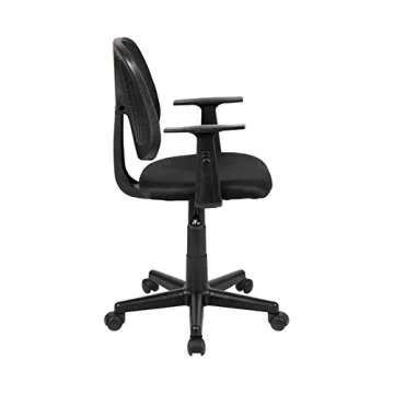 Flash Furniture Flash Fundamentals Mid-Back Black Mesh Swivel Task Office Chair with Pivot Back and Arms