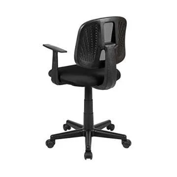 Flash Furniture Flash Fundamentals Mid-Back Black Mesh Swivel Task Office Chair with Pivot Back and Arms