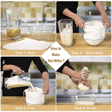 6 PCS 12"x12" Nut Milk Bags for Diverse Straining Needs