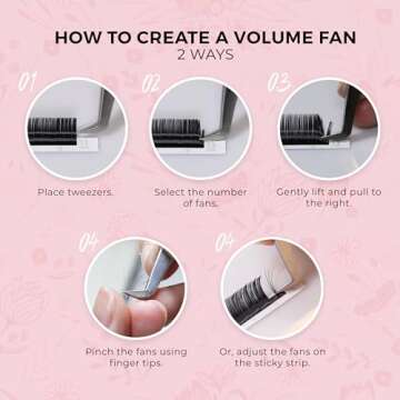 LLBA Super Mink Eyelashes Extensions - Multi Selections from 0.03 to 0.2, C CC D Curl, 7-15 mm Length Mixed Tray Silk Eyelashes, Individual Eyelash Extensions (0.03 D, 7-15mm)